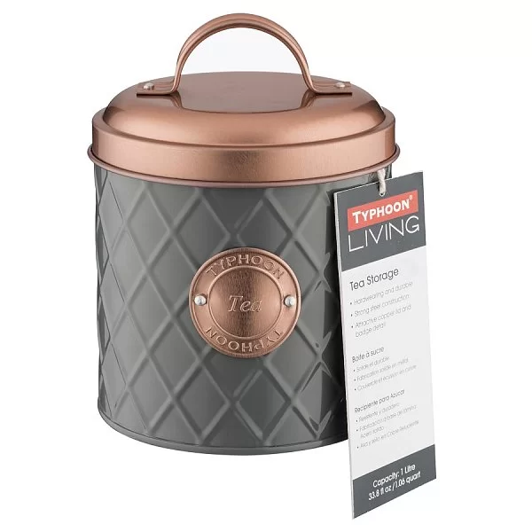 Емкость для хранения чая Copper Lid 1 л, цвет серый + медный, материал оцинкованная сталь, Typhoon, Великобритания, 1401.655V - изобр. 8