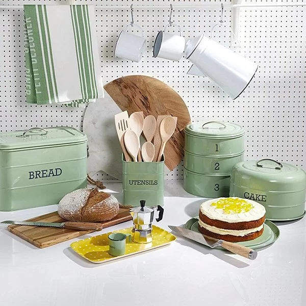 Органайзер кухонный трехуровневый Living Nostalgia 22x27 см, металл, цвет зеленый, Kitchen Craft, Великобритания, LN3TCTGRN - изобр. 9