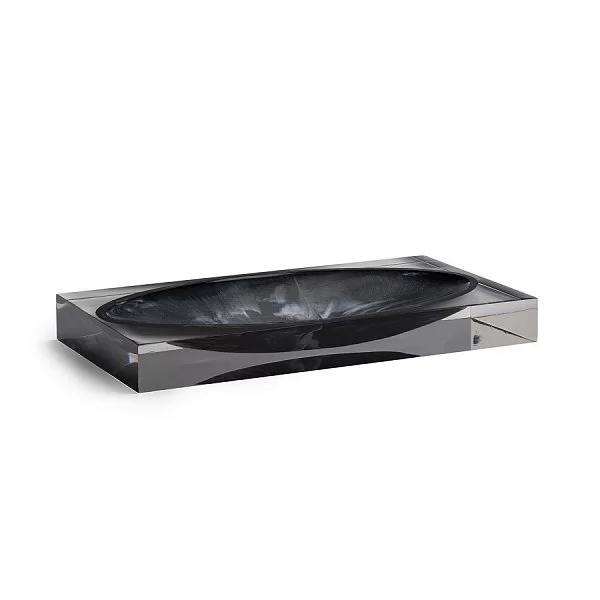 Подставка для предметов Ducale Black 25х14х2,5 см, полистоун, Kassatex, США, ADE-TR-BW - изобр. 7