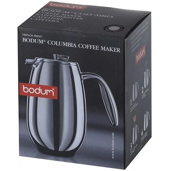 Кофейник френч-пресс Columbia 1,5 л, нержавеющая сталь, цвет матовый хром, Bodum, Швейцария, 1312-57 - изобр. 11