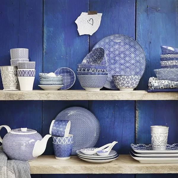 Тарелка глубокая Nippon 21 см, цвет синий + белый, фарфор, Tokyo Design, Япония, TD16027 - изобр. 8