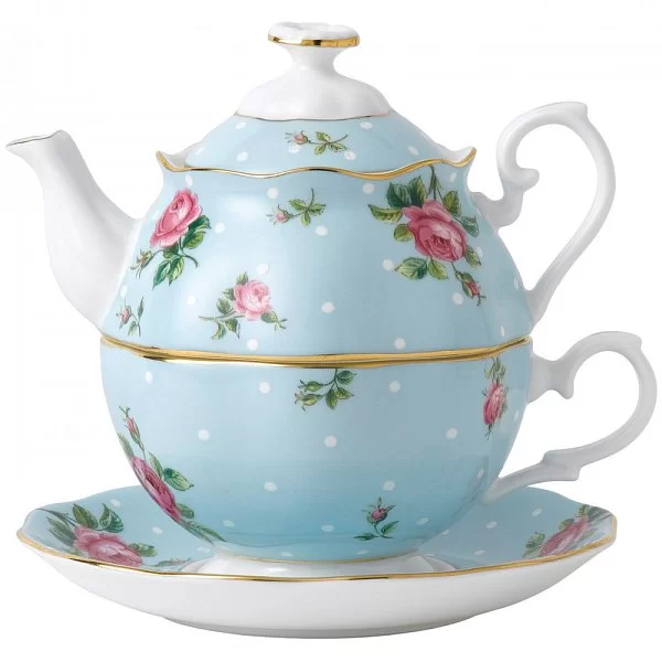 Чайный набор на 1 персону Polka Blue 3 предмета, материал фарфор, Royal Albert, Великобритания, POLBLU12829 - изобр. 7