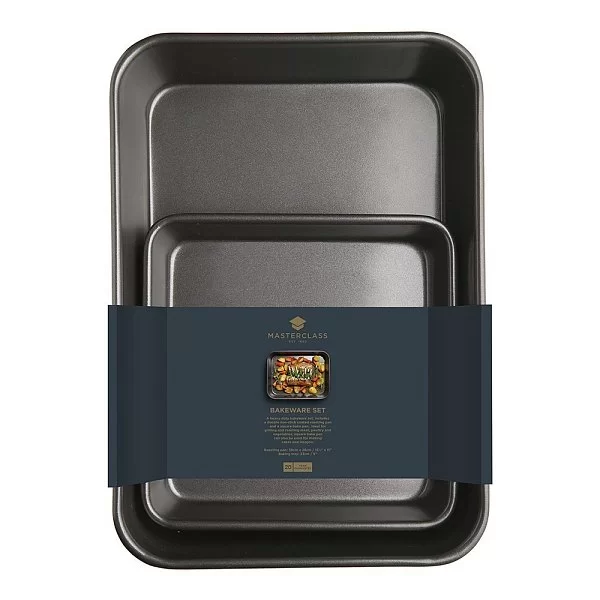 Набор из 2 форм для выпечки 40x28x7,5 и 23,5x23,5x6 смцвет черный, сталь, Kitchen Craft, Великобритания, KCMCHBSET2 - изобр. 7