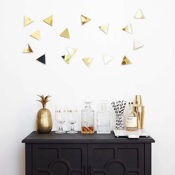 Декор для стен Confetti triangles 16 шт, материал металл, цвет золотой, Umbra, Канада, 1004369-104 - изобр. 9