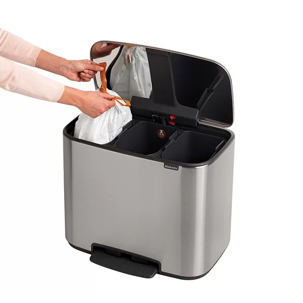 Мусорный бак 3 секции Pedal Bin Bo, 3x11л, стальной матовый, Brabantia, 121128 - изобр. 13
