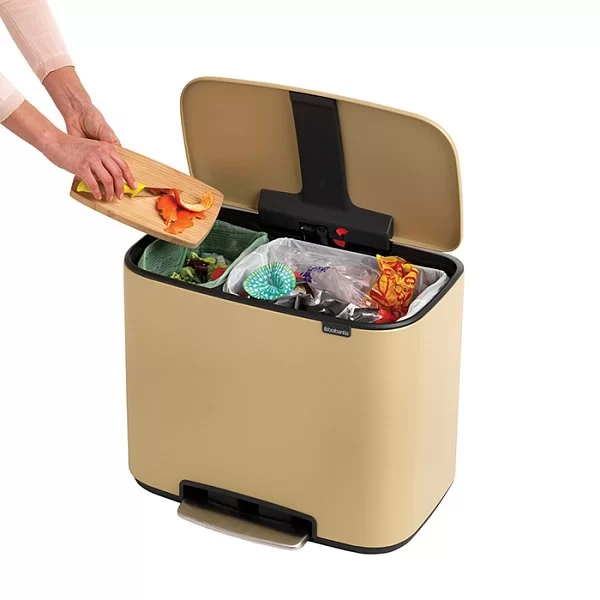 Мусорный бак 2 секции Pedal Bin Bo, цвет минерально-золотой, 11+23л, Brabantia, 121548 - изобр. 16