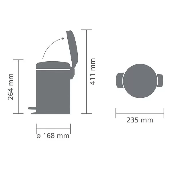 Мусорный бак с педалью NewIcon, 3л, чайная роза, Brabantia, 113109 - изобр. 12