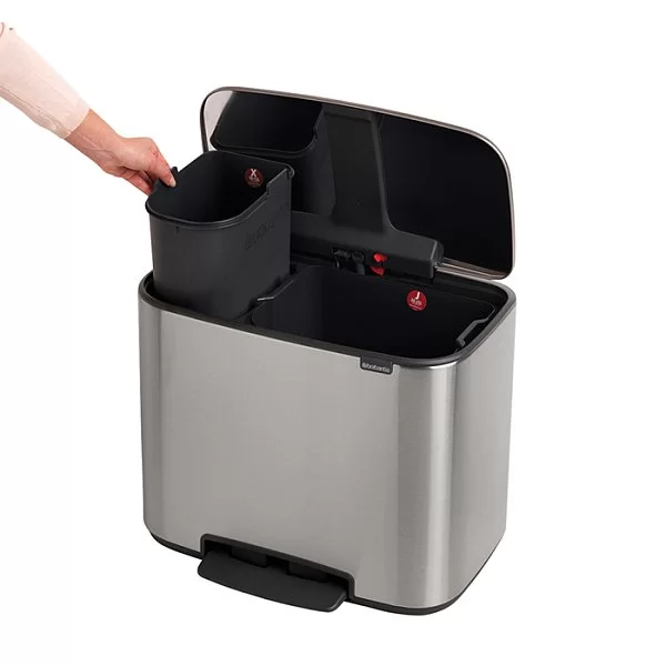 Мусорный бак 2 секции Pedal Bin Bo, стальной матовый, 11+23л, Brabantia, 121241 - изобр. 14