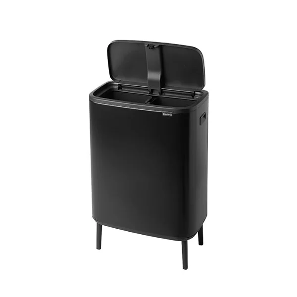 Мусорный бак 2-х секционный TOUCH BIN BO HI объем 2х30 л, цвет черный матовый, материал нержавеющая сталь, Brabantia, Бельгия, 130625 - изобр. 11