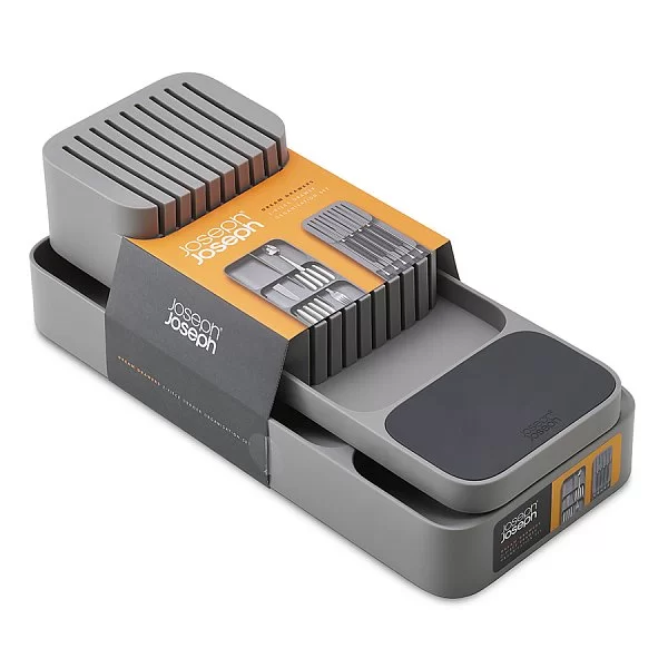 Набор из органайзера для ножей и столовых приборов DrawerStore Large, пластик + резина, цвет серый, Joseph Joseph, Великобритания, 85188 - изобр. 10