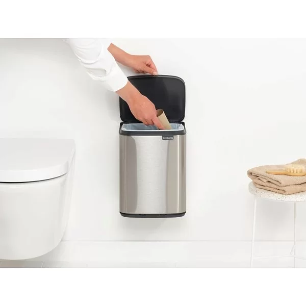 Мусорный бак Bo 7 л, 32x24x21 см, нержавеющая сталь, цвет стальной матовый, Brabantia, Бельгия, 222962 - изобр. 10