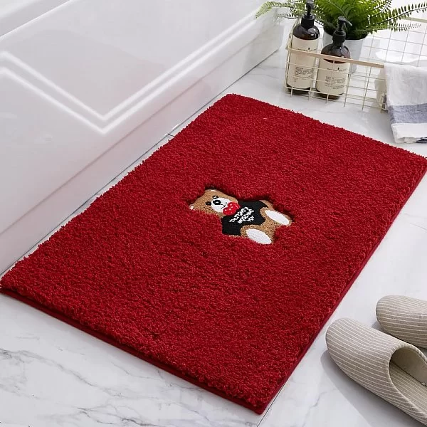 Коврик для ванной комнаты Teddy Bear Red, 50х80 см, цвет красный, полиэстер, Carnation Home Fashions, TED30 - изобр. 8