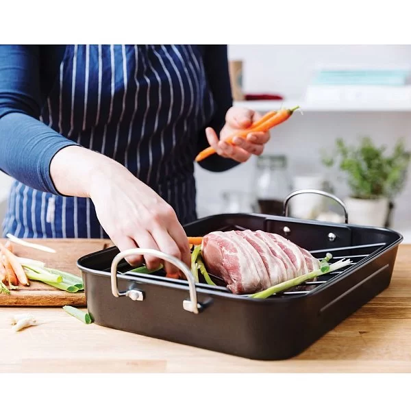 Жаровня с антипригарным покрытием и решеткой Ovenware 38х29 см, углеродистая сталь, BEKA, Бельгия, 16370384 - изобр. 11