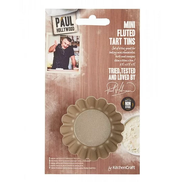 Набор из 4-х формочек для выпечки Paul Hollywood 6,5x2 см, металл, цвет бежевый, Kitchen Craft, Великобритания, PHMINIBAKE03 - изобр. 8