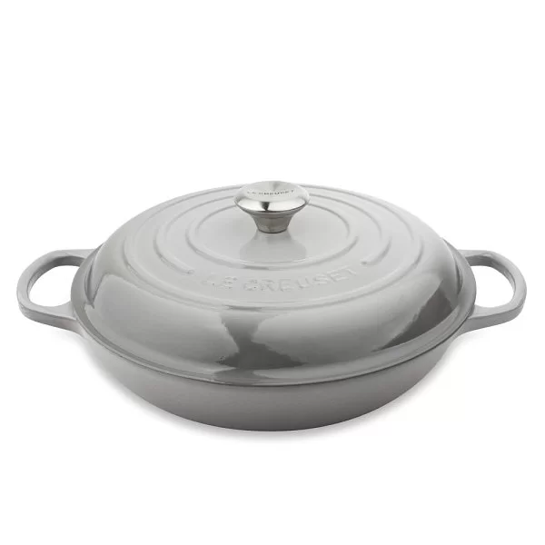 Кастрюля низкая 30 см, объем 3,2 л, материал чугун, цвет серый, Le Creuset, Франция, 21180305412430 - изобр. 7