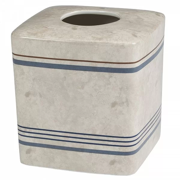 Бокс для салфеток Ticking Stripe 15х15х15 см, материал керамика, Creative Bath, США, TIC58BLU - изобр. 7