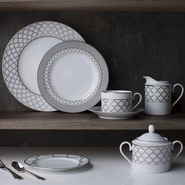 Молочник "Царский дворец" 260 мл, материал фарфор, цвет серебряный + белый, Noritake, Япония, NOR1717-425 - изобр. 8