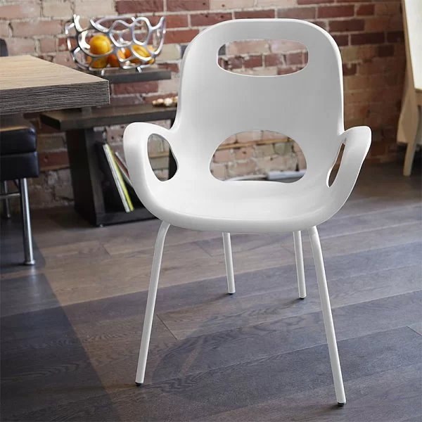 Стул Oh Chair цвет белый, материал полипропилен + нержавеющая сталь, Umbra, Канада, 320150-660 - изобр. 8