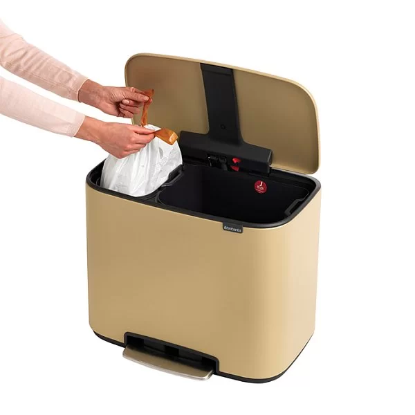 Мусорный бак 2 секции Pedal Bin Bo, цвет минерально-золотой, 11+23л, Brabantia, 121548 - изобр. 15