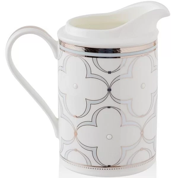 Молочник "Трефолио платиновый" 300 мл, материал фарфор, цвет платиновый + белый, Noritake, Япония, NOR4957L/93662 - изобр. 8