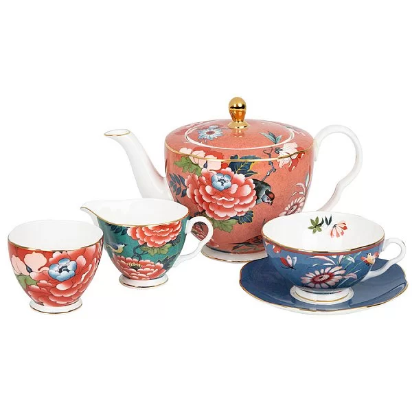 Чайная пара Paeonia Blush 200 мл, материал фарфор, цвет синий, Wedgwood, Великобритания, 40032091 - изобр. 11