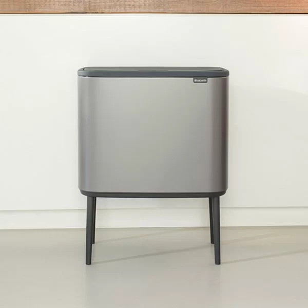 Мусорный бак 2 секции 11+23л, платиновый, Brabantia, 316142 - изобр. 12