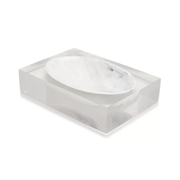 Мыльница Ducale White 12,5х9х3 см, полистоун, Kassatex, США, ADE-SD-WB - изобр. 7