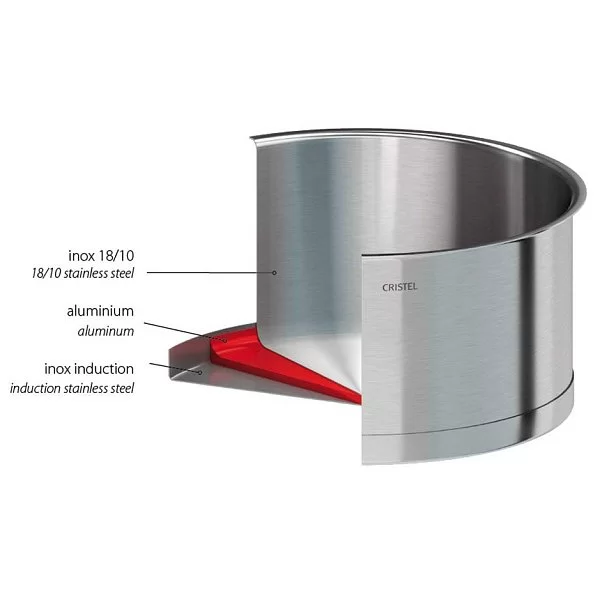 Кастрюля Strate 5,1 л, диаметр 24 см, матовая нержавеющая сталь 18/10, Cristel, Франция, C24QL - изобр. 10