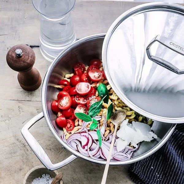 Высокая кастрюля с крышкой Castel'Pro 24 см, объем 9,5 л, нержавеющая сталь 18/10, зеркальная полировка, Cristel, Франция, M24CPF - изобр. 8