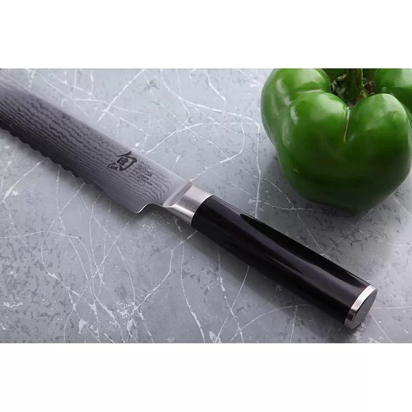 Нож для хлеба Shun Classic длина лезвия 24,1 см, сталь VG-MAX в обкладках из дамаска, Kai, Япония, KAI-DM-0705 - изобр. 9
