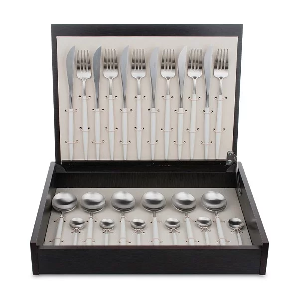 Набор столовых приборов Goa White Brushed на 6 персон, 24 предмета, цвет белый, нержавеющая сталь, Cutipol, Португалия, GO.006 W - изобр. 10