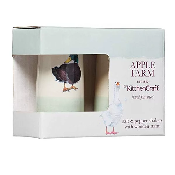 Солонка и перечница на подставке Apple Farm 12x5,5x8 см, материал керамика, цвет белый, Kitchen Craft, Великобритания, AFSNP - изобр. 9