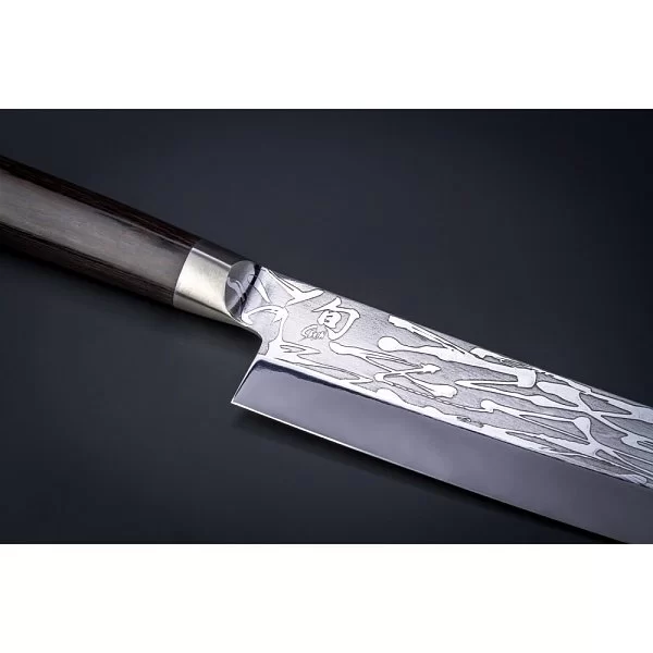 Нож кухонный для резки овощей Nakiri длина лезвия 17 см, сталь VG-10, Kai, Япония, VG-0007 - изобр. 10