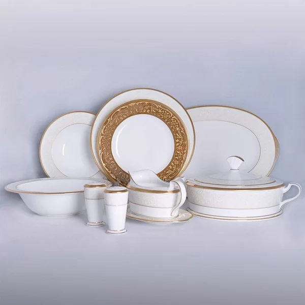 Блюдо овальное "Белый дворец" 31 см, материал костяной фарфор, цвет золотой + белый, Noritake, Япония, NOR4753-412 - изобр. 9