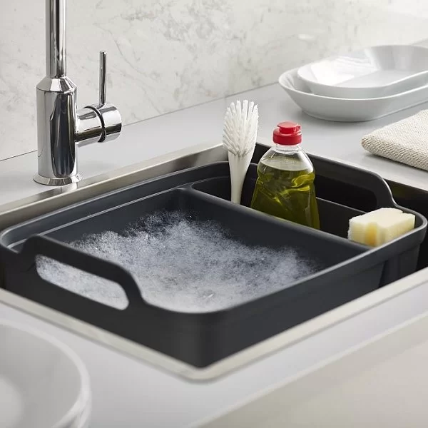 Контейнер для мытья посуды Wash&Drain 20х31х39см, темно-серый, материал полипропилен, Joseph Joseph, Великобритания, 85138 - изобр. 10