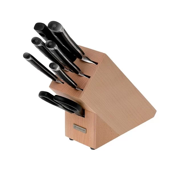 Набор из 5 кухонных ножей с мусатом и ножницами на деревянной подставке, сталь X50CRMOV15, Wuesthof, Германия, 1090370701 - изобр. 8