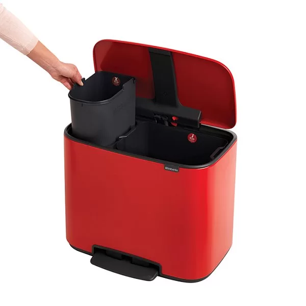 Мусорный бак 2 секции Pedal Bin Bo, пламенно-красный, 11+23л, Brabantia, 121166 - изобр. 13