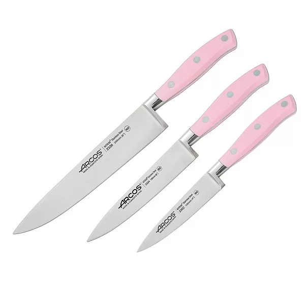 Набор из 3-х ножей с черной подставкой нержавеющая сталь Nitrum, серия Riviera Rose, Arcos, 7940 RIVIERA ROSE - изобр. 8
