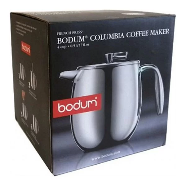 Кофейник с прессом и двойными стенками Columbia 500 мл, нержавеющая сталь, цвет стальной, Bodum, Швейцария, 11055-16 - изобр. 11