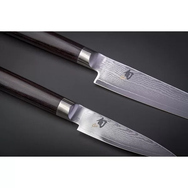 Набор из 2-х кухонных ножей Shun Classic сталь VG-MAX в обкладках из дамаска, Kai, Япония, DMS-210 - изобр. 9