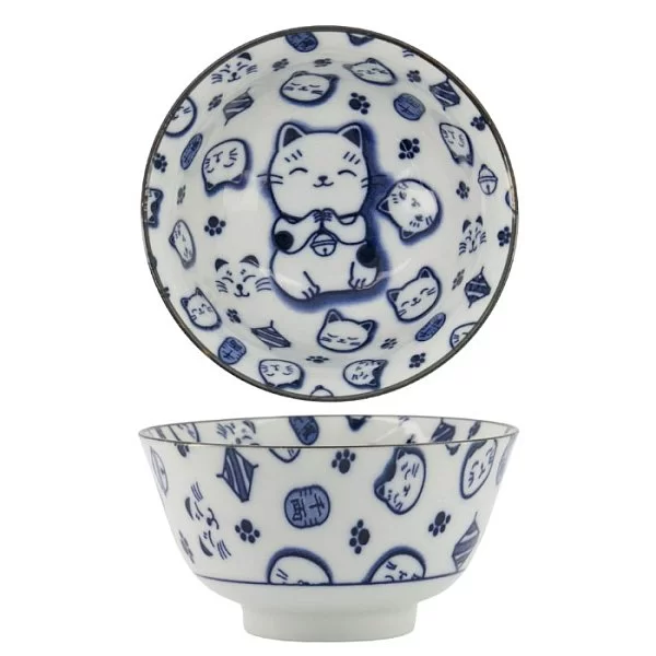 Пиала Kawaii 12 см, объем 400 мл, синий декор, фарфор, Tokyo Design, 16121 - изобр. 7