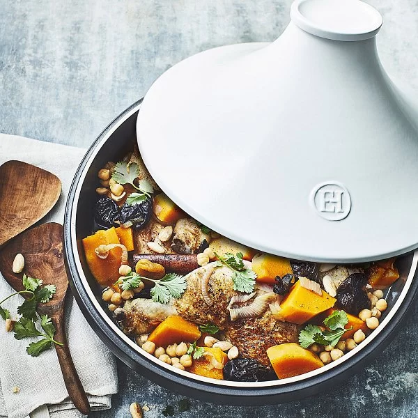 Тажин керамический Delight 2 л индукционный диаметр 27,5 см, цвет графит + белый, Emile Henry, Франция, 776626 - изобр. 12