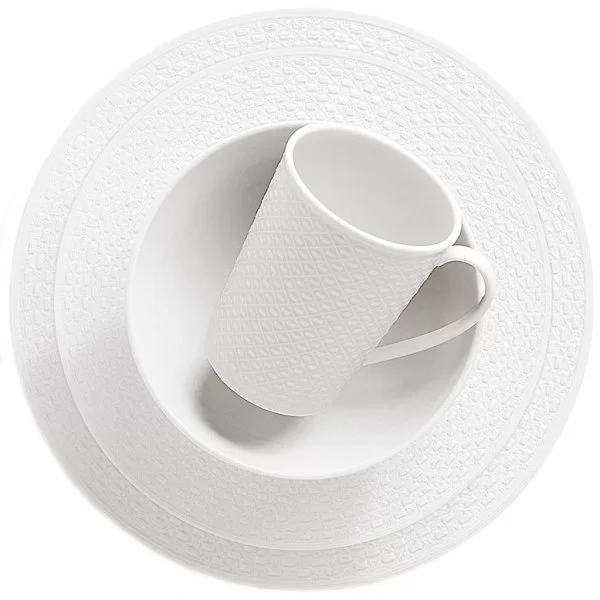 Столовый набор &quot;Праздник 365 Рельеф&quot; на 1 персону, 4 предмета, цвет белый, фарфор, Lenox, США, LEN851453 - изобр. 7