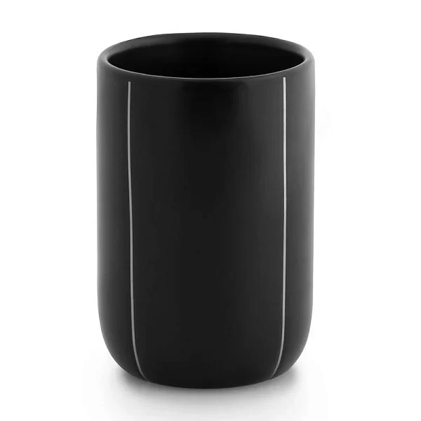 Стакан для зубной пасты Nero 7,5х11 см, керамика, цвет черный, Kassatex, США, ANE-T-BK - изобр. 7