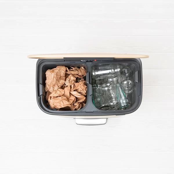 Мусорный бак двухсекционный Bo Pedal Bin 2x30л, нержавеющая сталь, цвет золотой, Brabantia, Бельгия, 211560 - изобр. 10