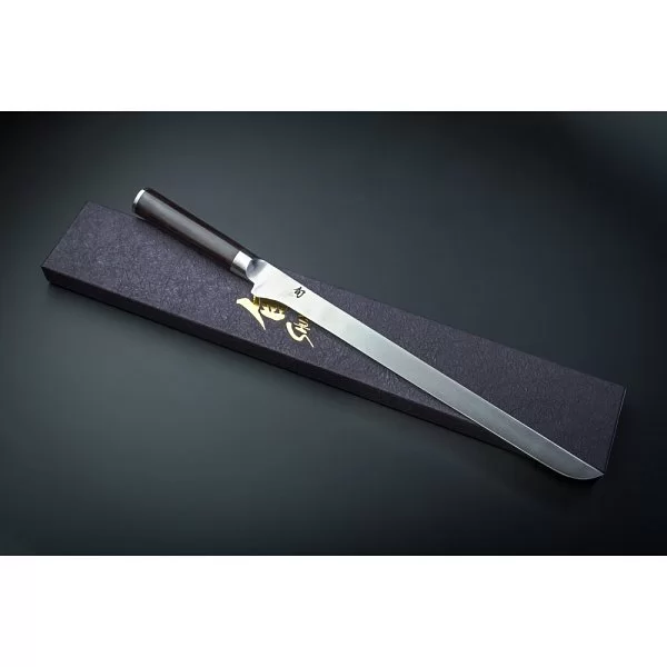 Нож кухонный для тонкой нарезки Ham Slicer длина лезвия 30,5 см, сталь Aus 8A, Kai, Япония, DM-0735 - изобр. 10