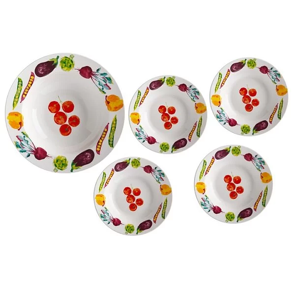 Набор для пасты &quot;Весенние овощи&quot;, 5 предметов, фарфор, Casa Domani, Австралия, CD494-LF0009 - изобр. 7