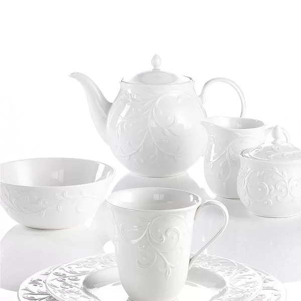 Молочник "Чистый опал рельеф", объем 420 мл, цвет белый, фарфор, Lenox, США, LEN806660 - изобр. 8