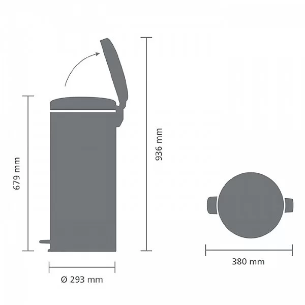 Мусорный бак с педалью NewIcon, 30л, миндальный, Brabantia, 114281 - изобр. 12