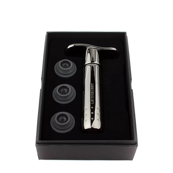 Ручная вакуумная помпа для вина с 3-мя силиконовыми пробками, материал нержавеющая сталь, цвет никель, Le Creuset, Франция, 59014016001625 - изобр. 11